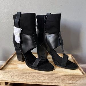 Black Peep Toe Booties